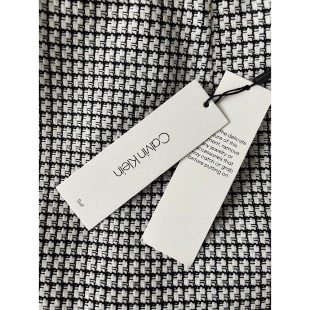 Calvin Klein Black/White Houndstooth Pencil Skirt Sz 6, Fully Lined, Vented NWT - Picture 8 of 8